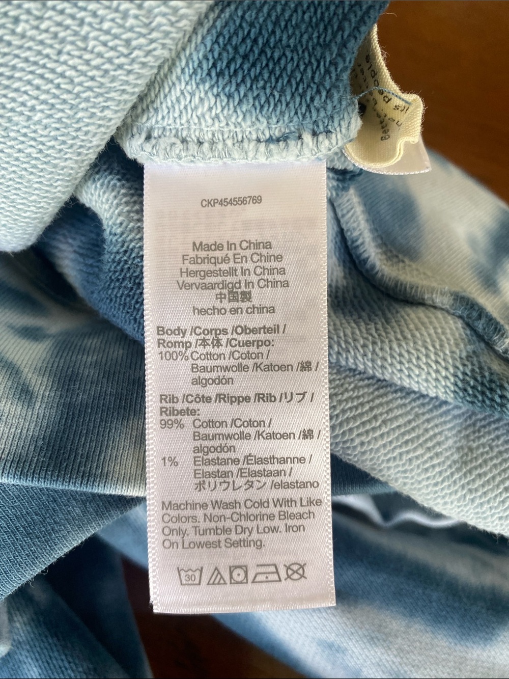Madewell Blue Tie Dye Sweatshirt XS Pullover Crewneck Lounge Casual Cozy Top - Picture 8 of 10